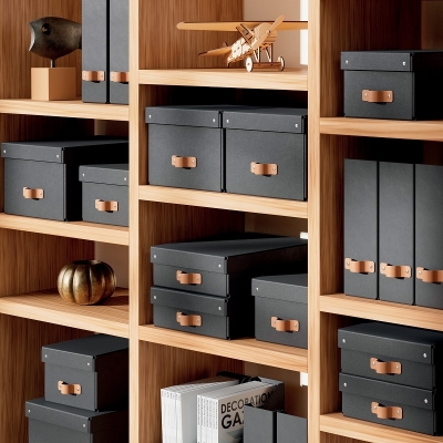 Set 2 bucati cutie de depozitare cu capac Leitz Puro, 8L, negru